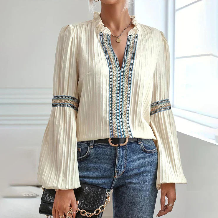 Women’s Boho Embroidered Long Sleeve Blouse