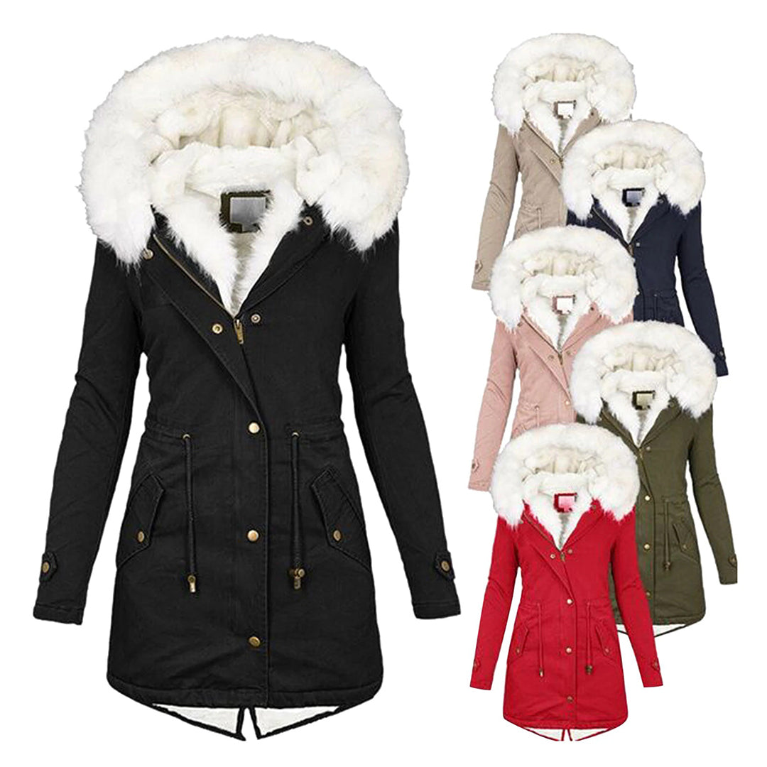 Women’s Winter Parka Coat with Faux Fur Hood