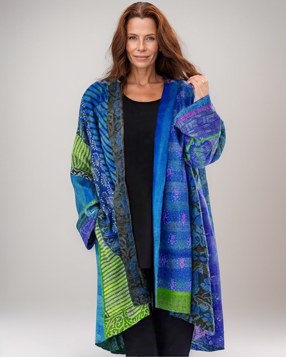 Women's Fall/Summer Cardigan – Vintage Look with Patchwork
