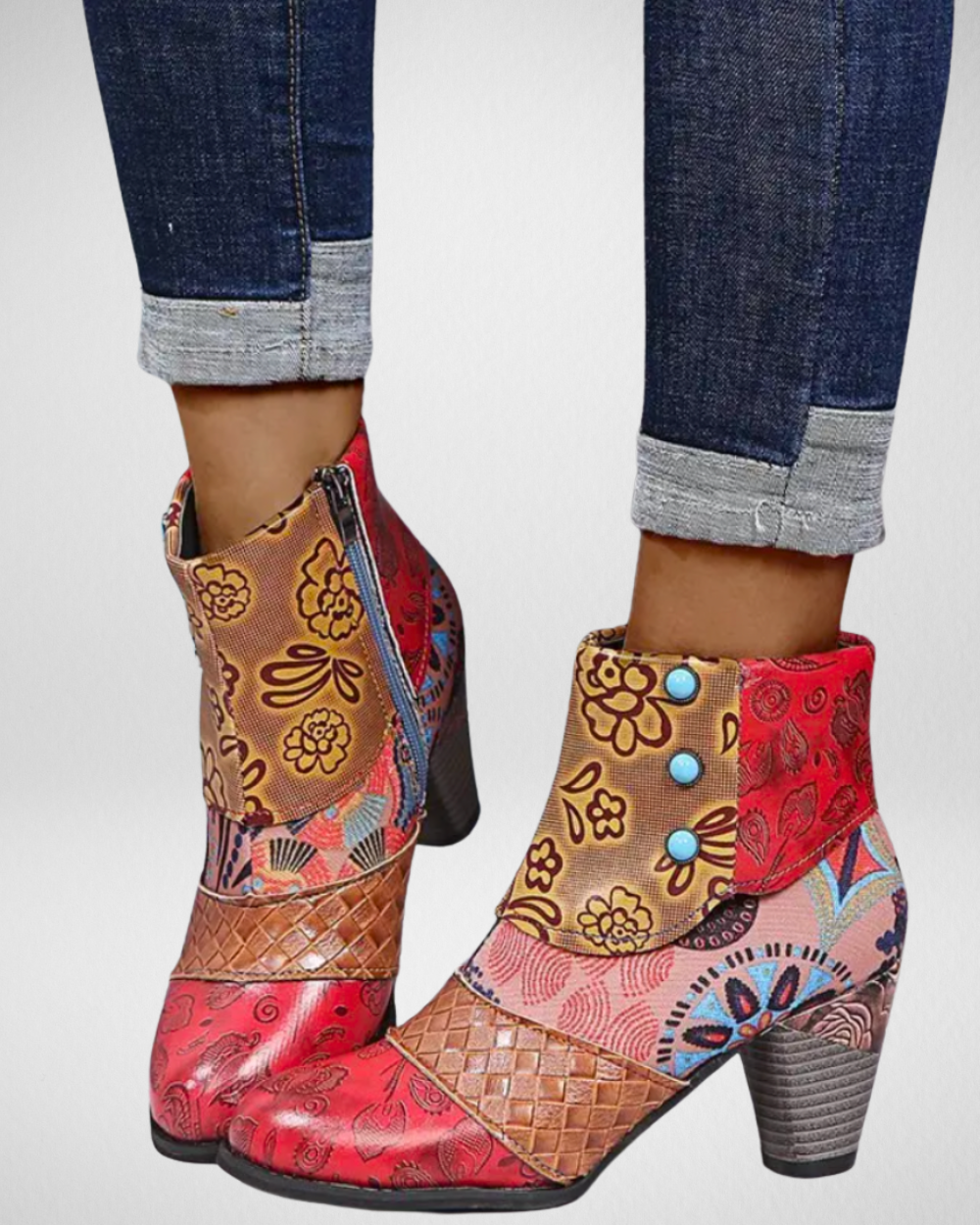 Women’s Ankle Boots with Colourful Design