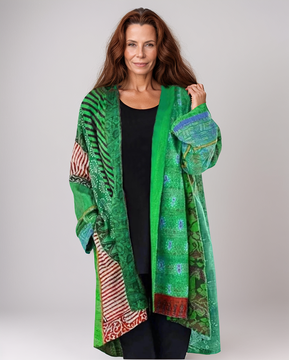 Women's Fall/Summer Cardigan – Vintage Look with Patchwork