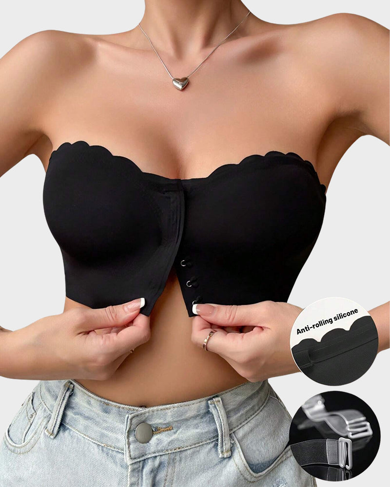 Leopard Print Bra - Strapless, Front Closure