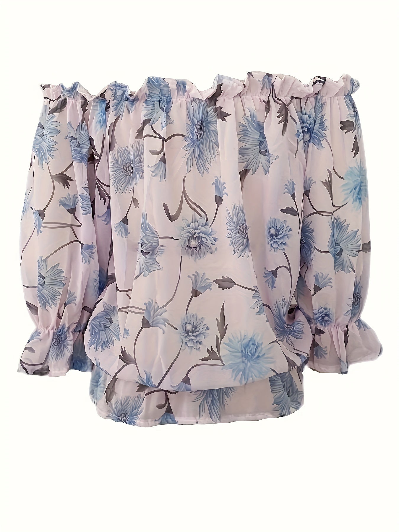 Women’s Floral Off-Shoulder Puff Sleeve Blouse