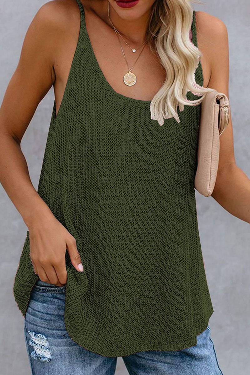 Women’s Striped Knit Sleeveless Summer Top