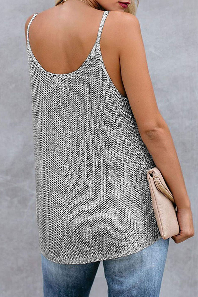 Women’s Striped Knit Sleeveless Summer Top