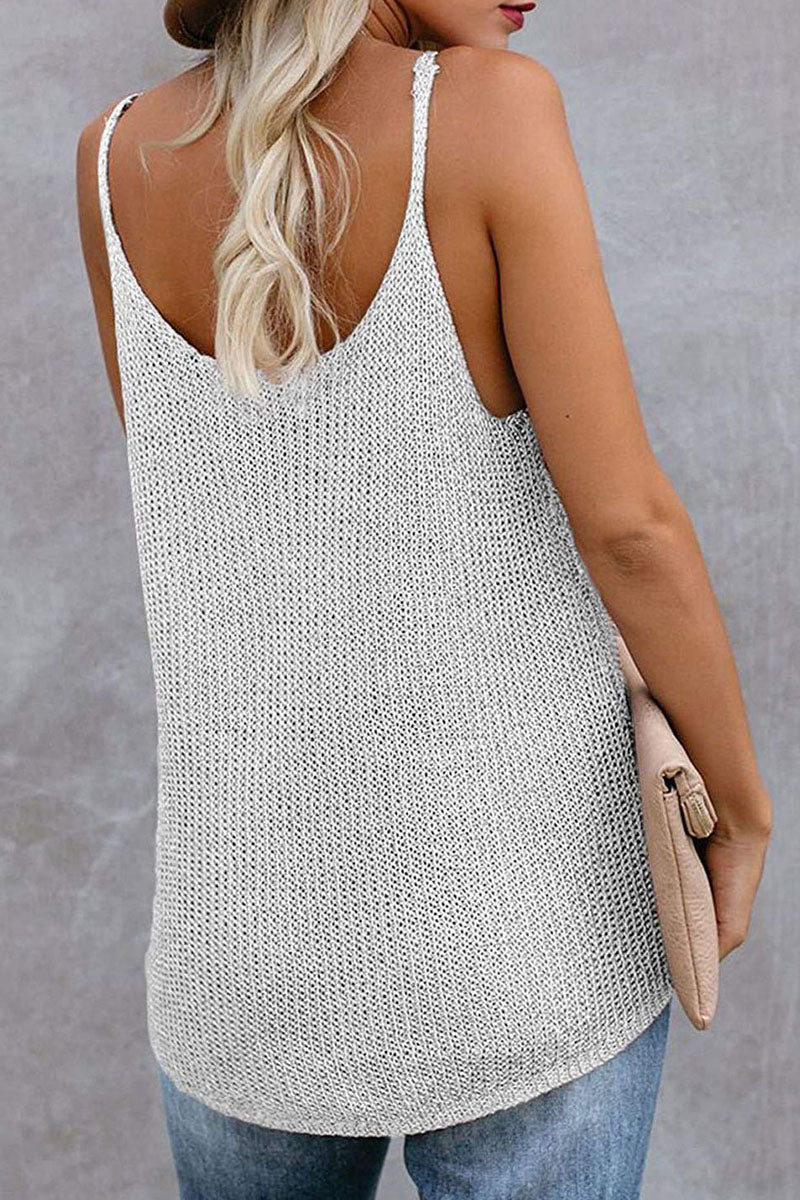 Women’s Striped Knit Sleeveless Summer Top