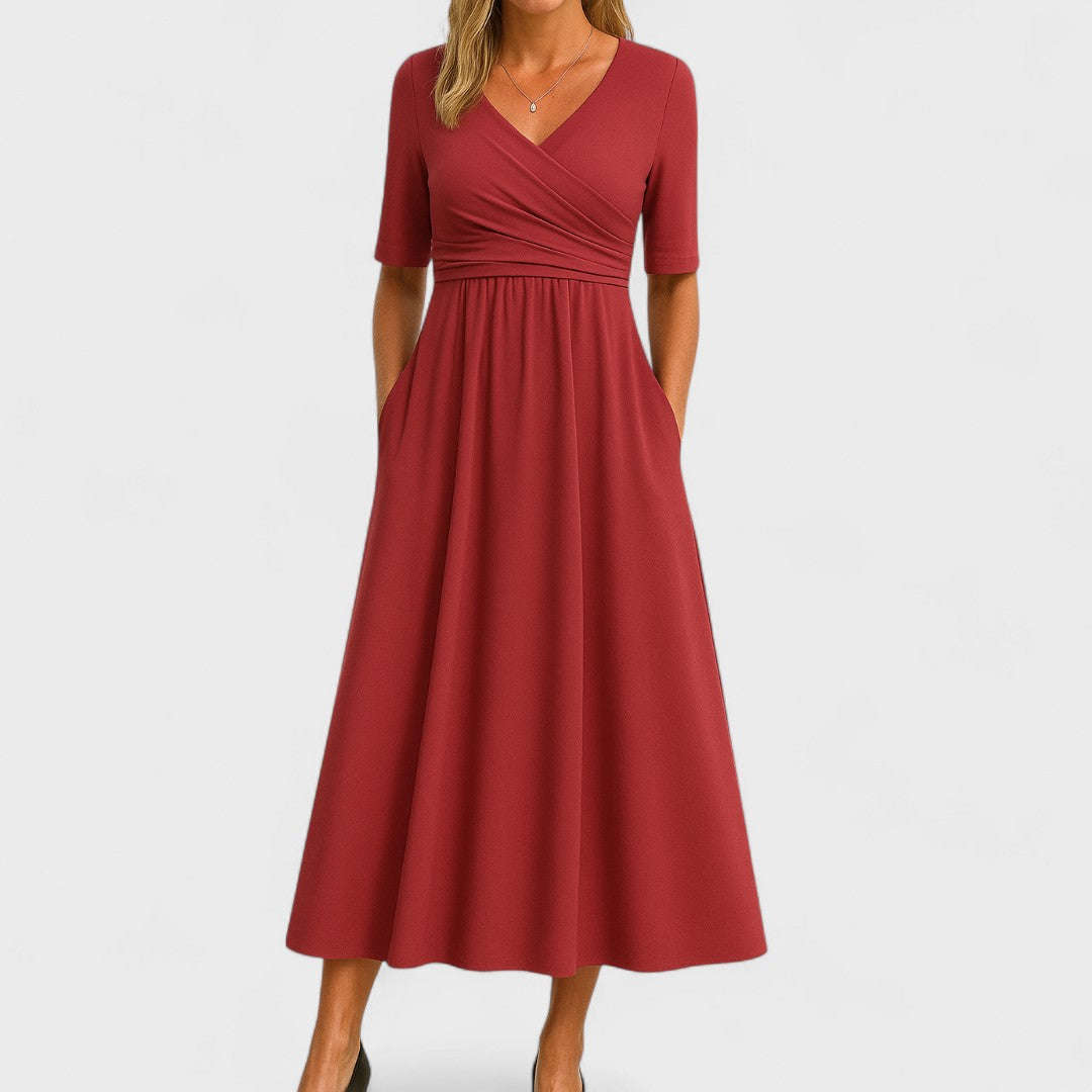 Women’s Elegant Wrap-Style Maxi Dress