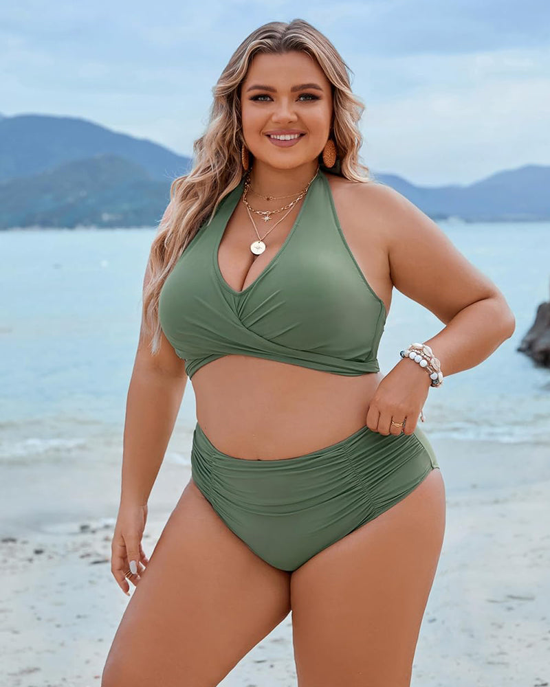 Modest High-Waisted Bikini - Tummy Control Style