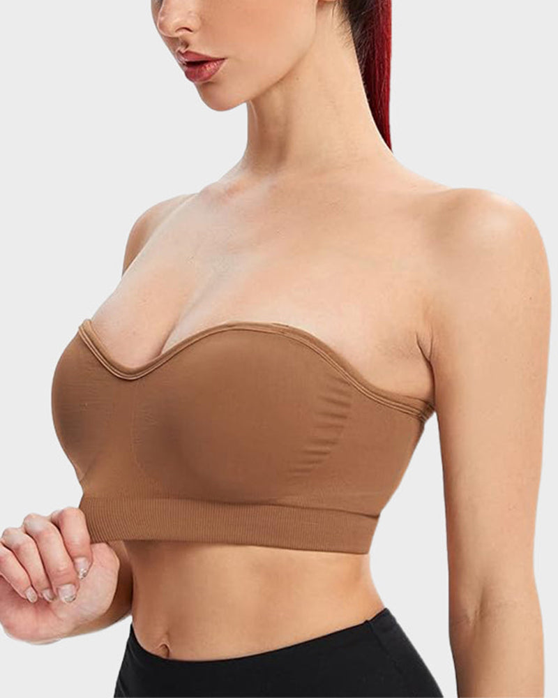 Bandeau Bra - Seamless, Wireless, Non-Slip