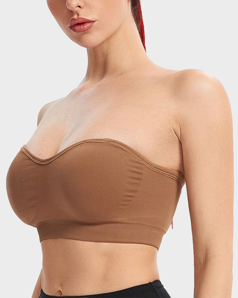 Bandeau Bra - Seamless, Wireless, Non-Slip
