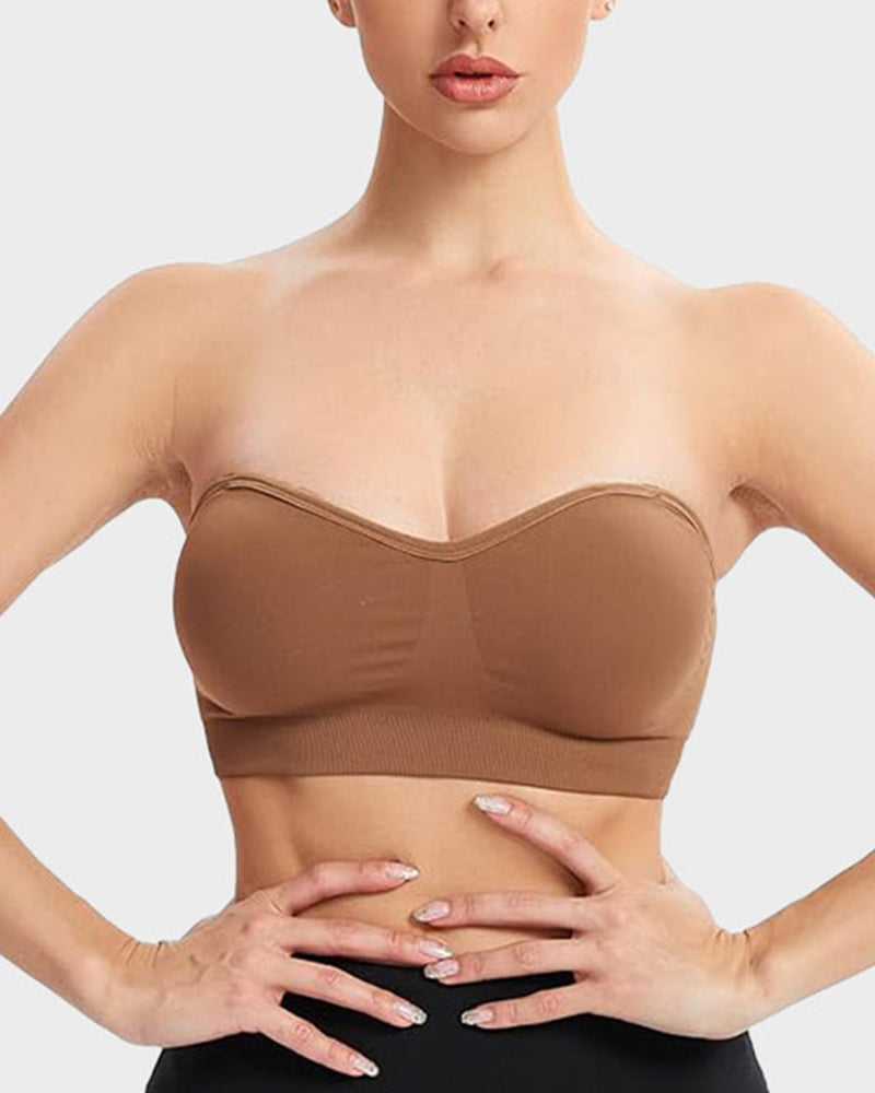 Bandeau Bra - Seamless, Wireless, Non-Slip