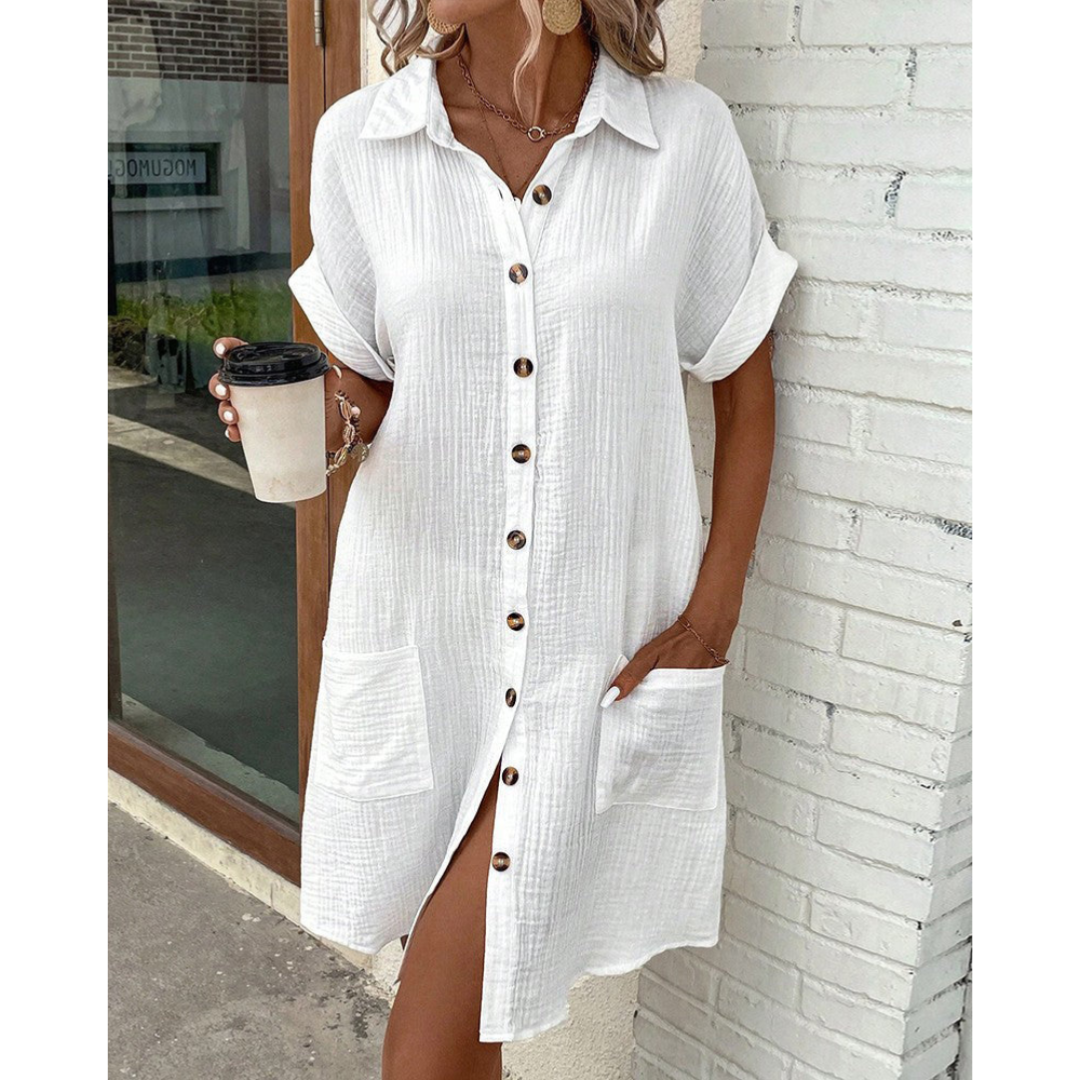 Women’s Casual Button-Down Shirt Dress