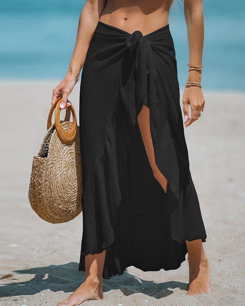 Ruffle Sarong Wrap - Stylish Beach Cover-up