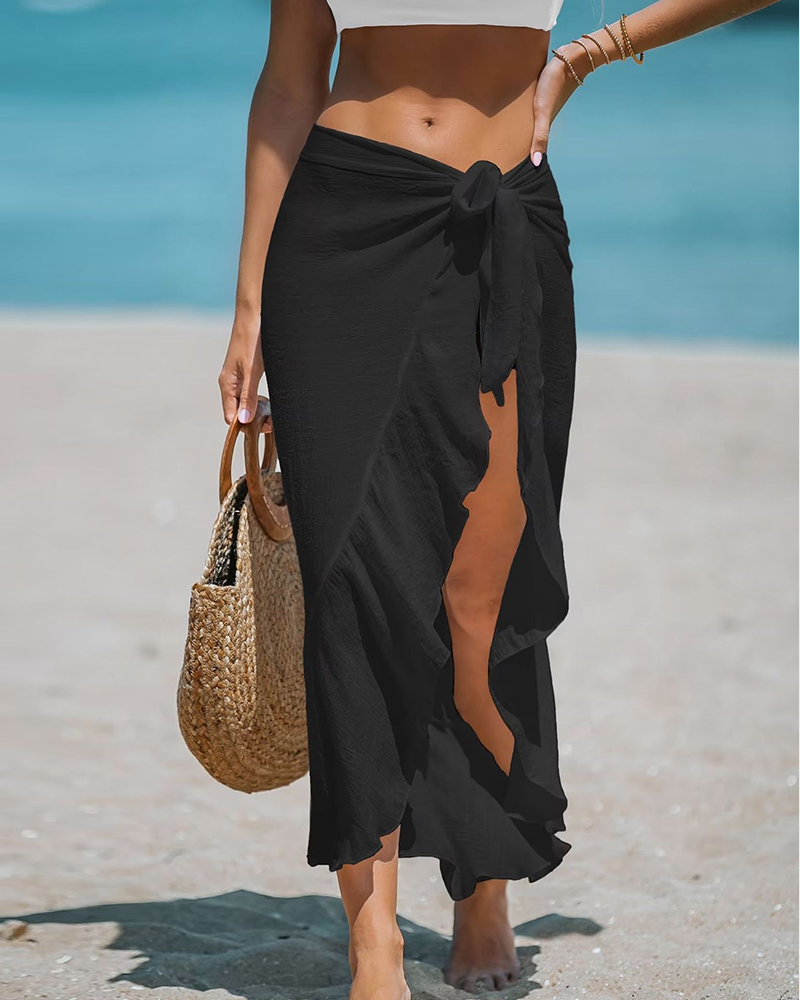 Ruffle Sarong Wrap - Stylish Beach Cover-up