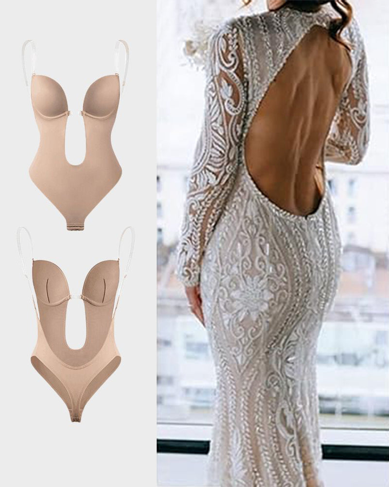 U Plunge Bodysuit - Strapless, Sleek, Stylish