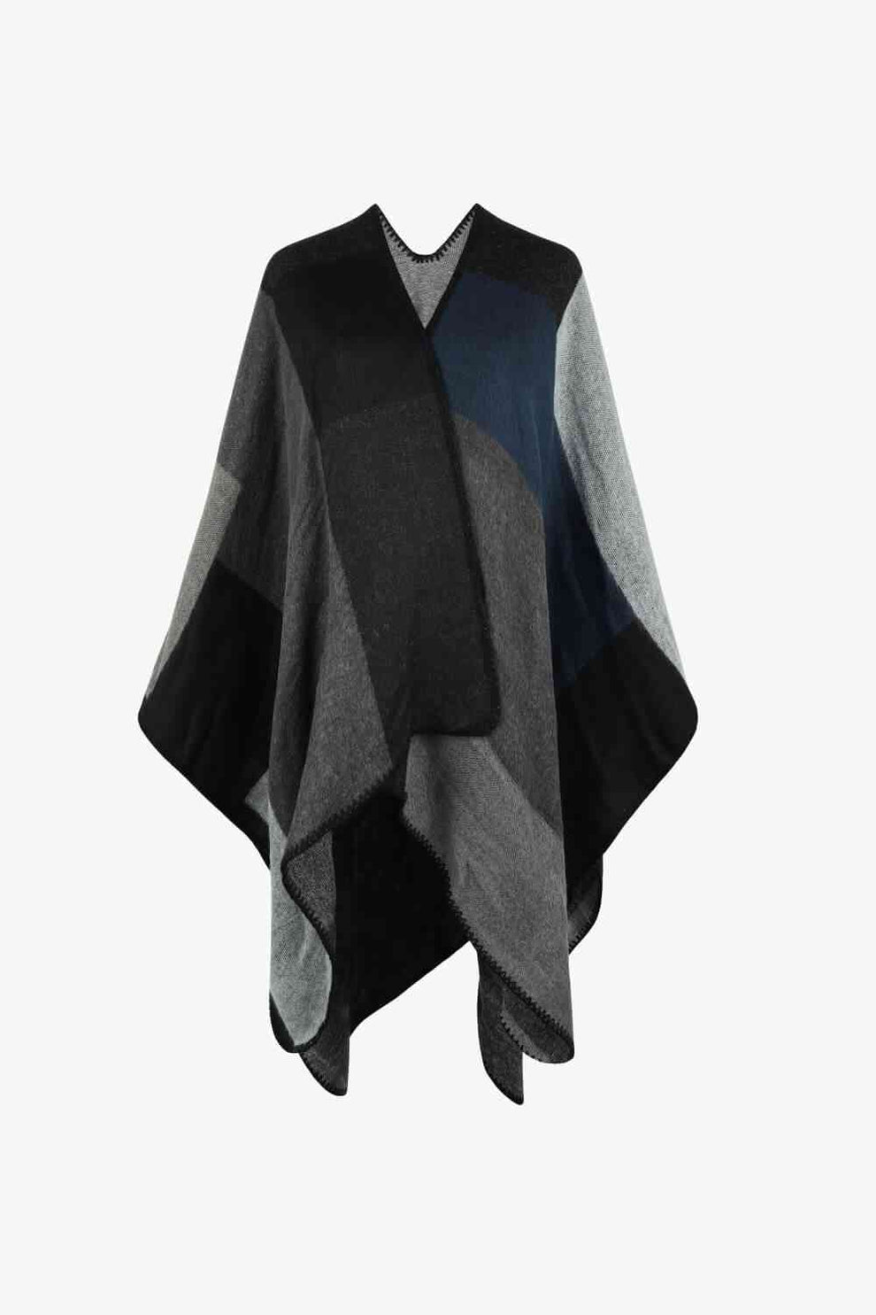 Women’s Fall Geometric Knit Poncho Cape