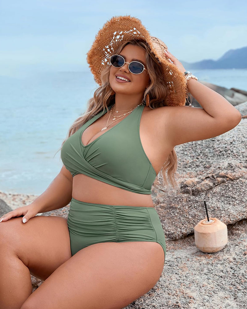 Modest High-Waisted Bikini - Tummy Control Style