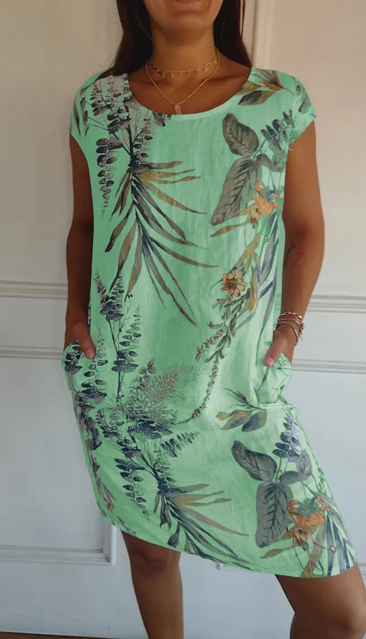 Women’s Summer Casual Floral T-Shirt Dress