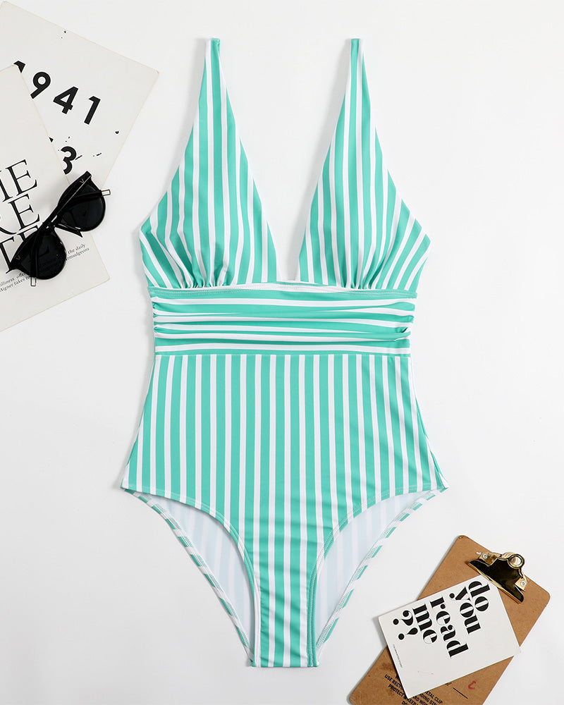 Striped Swimsuit, Stylish Fit