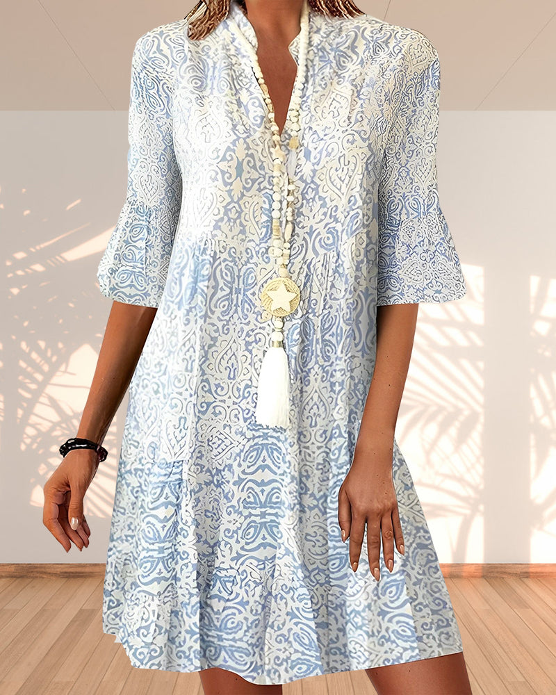 Women’s Boho Print Tunic Dress