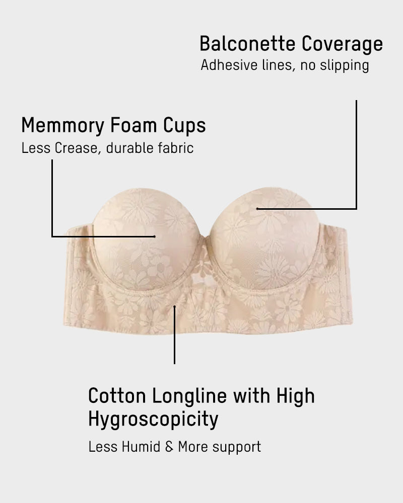 Lace Longline Bra - Elegant Supportive Comfort