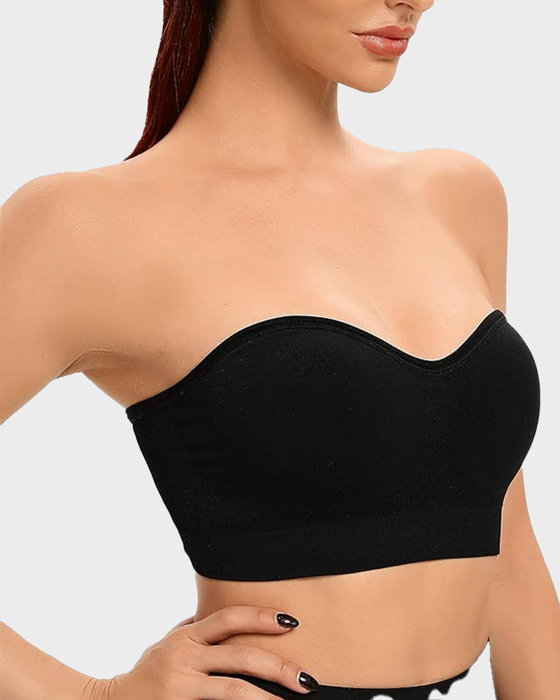Bandeau Bra - Seamless, Wireless, Non-Slip