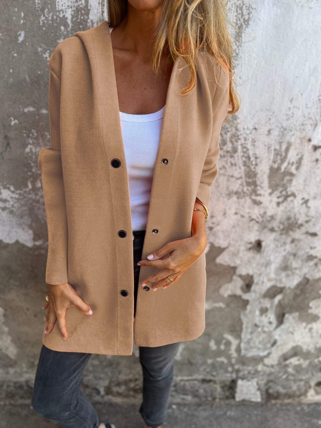 Women's Casual Spring Coat with Hood