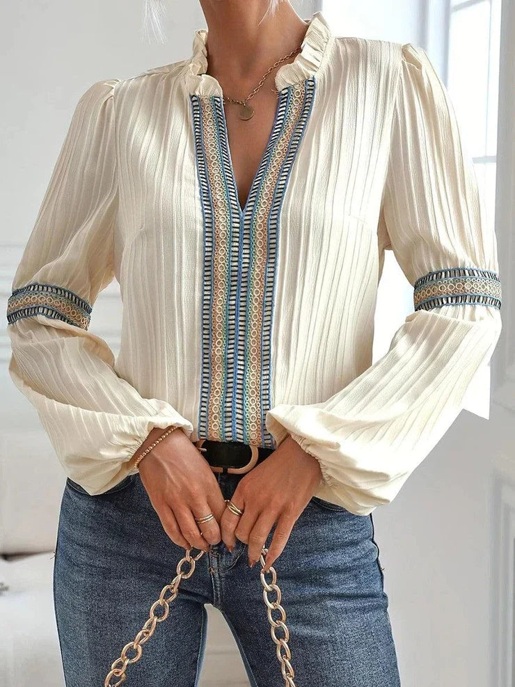 Women’s Boho Embroidered Long Sleeve Blouse