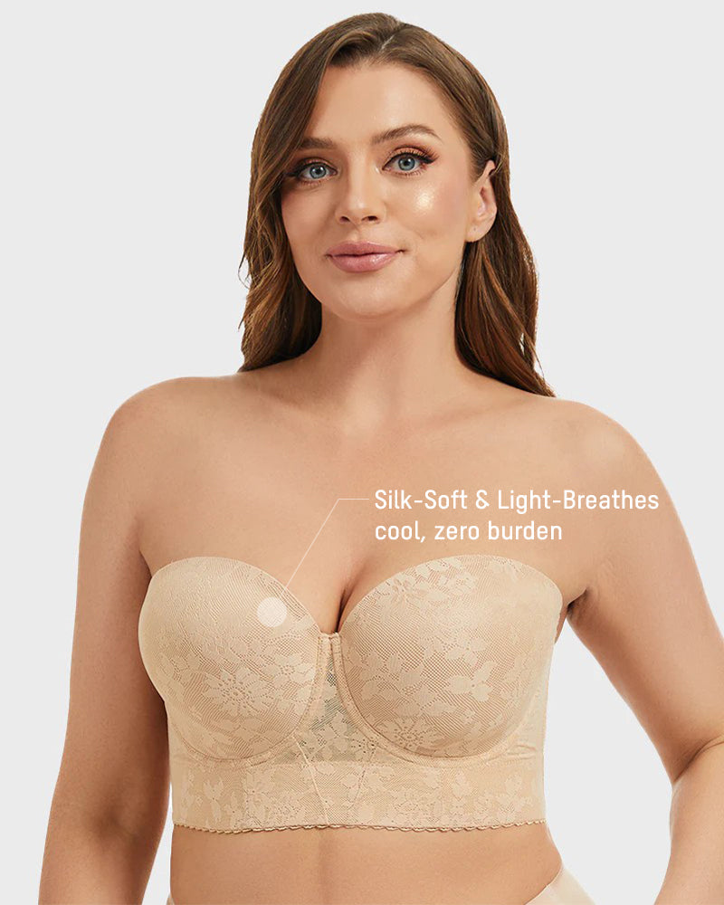 Lace Longline Bra - Elegant Supportive Comfort