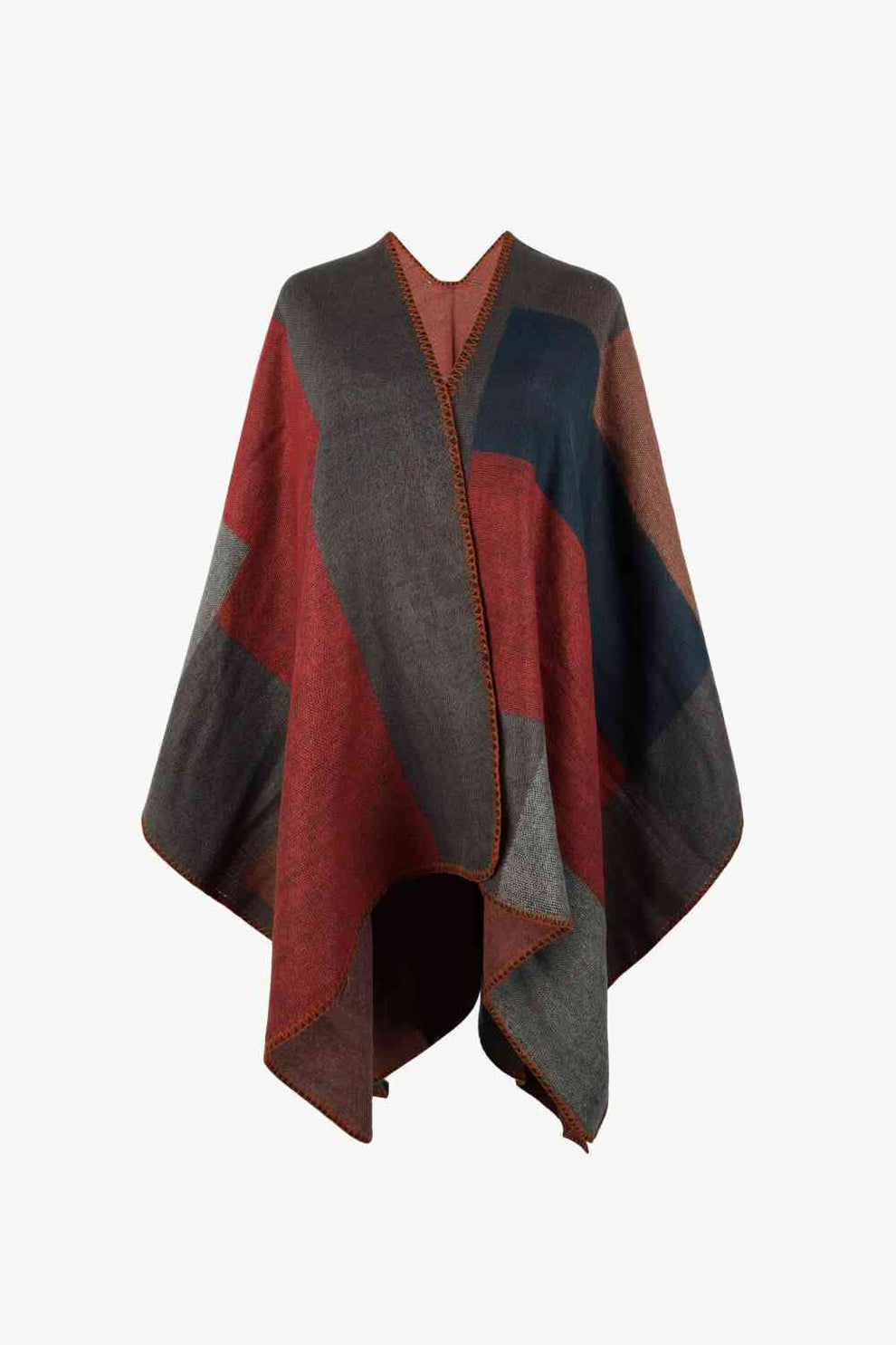 Women’s Fall Geometric Knit Poncho Cape