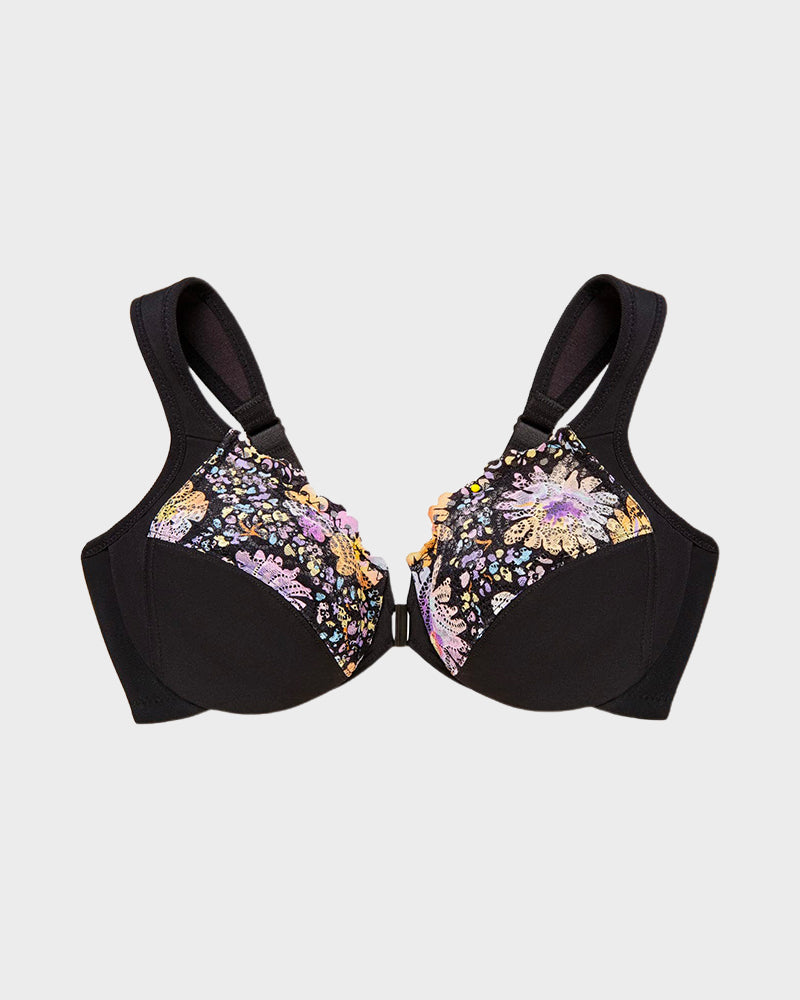 Print Underwire Bra - Stylish Supportive Comfort