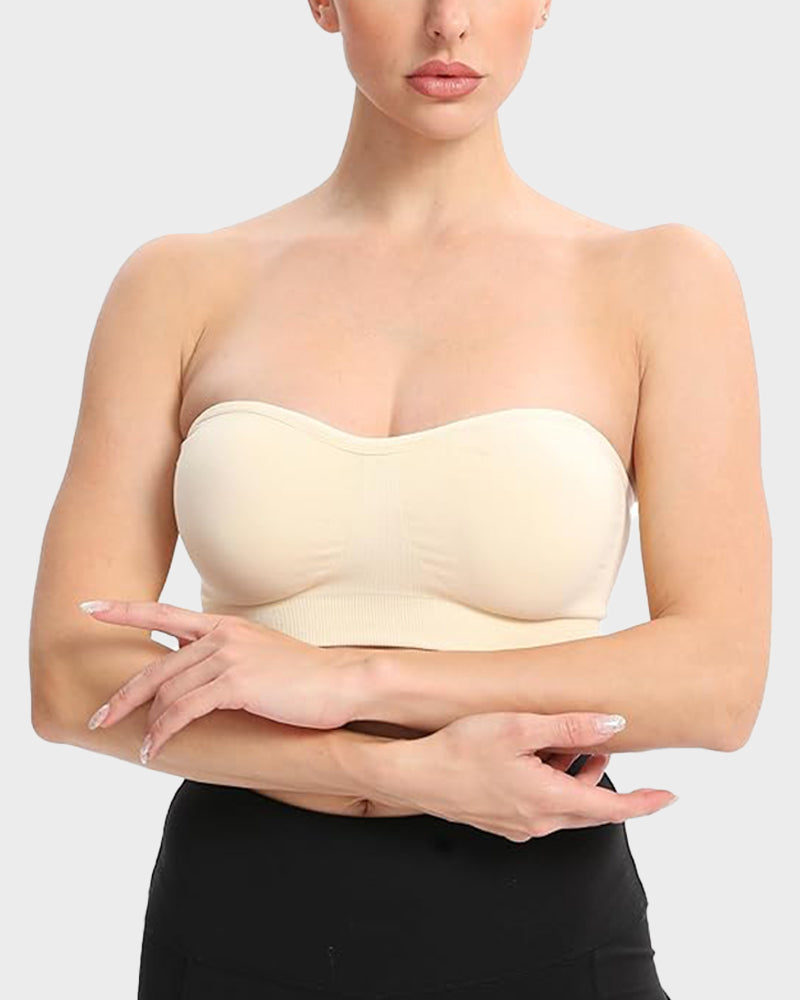 Bandeau Bra - Seamless, Wireless, Non-Slip