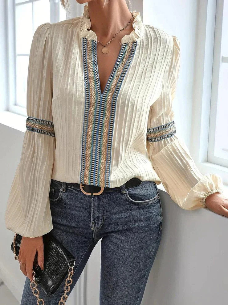 Women’s Boho Embroidered Long Sleeve Blouse