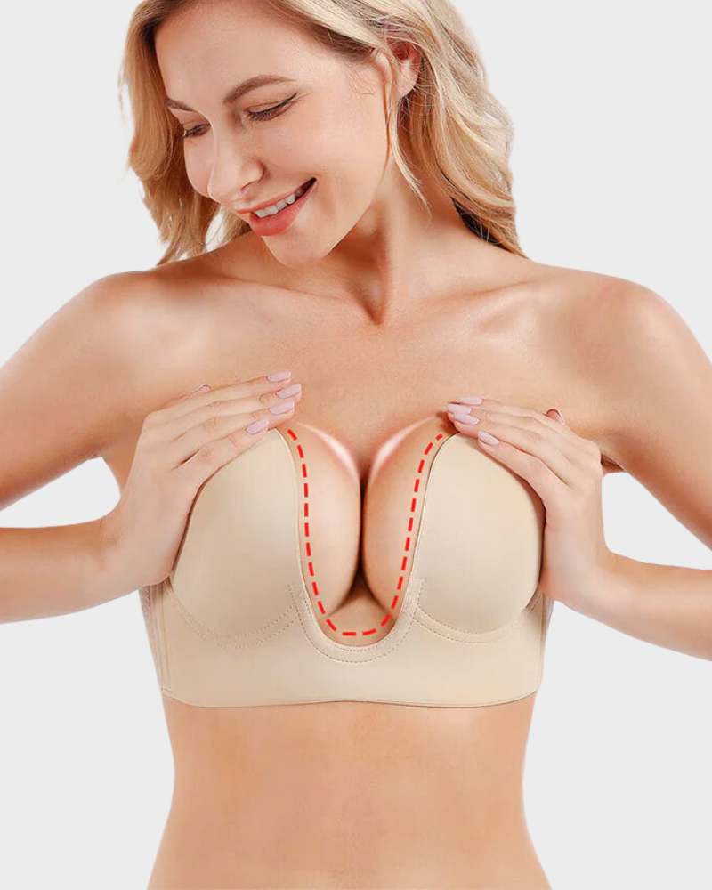 Push-Up Plunge Bra - Strapless Comfort