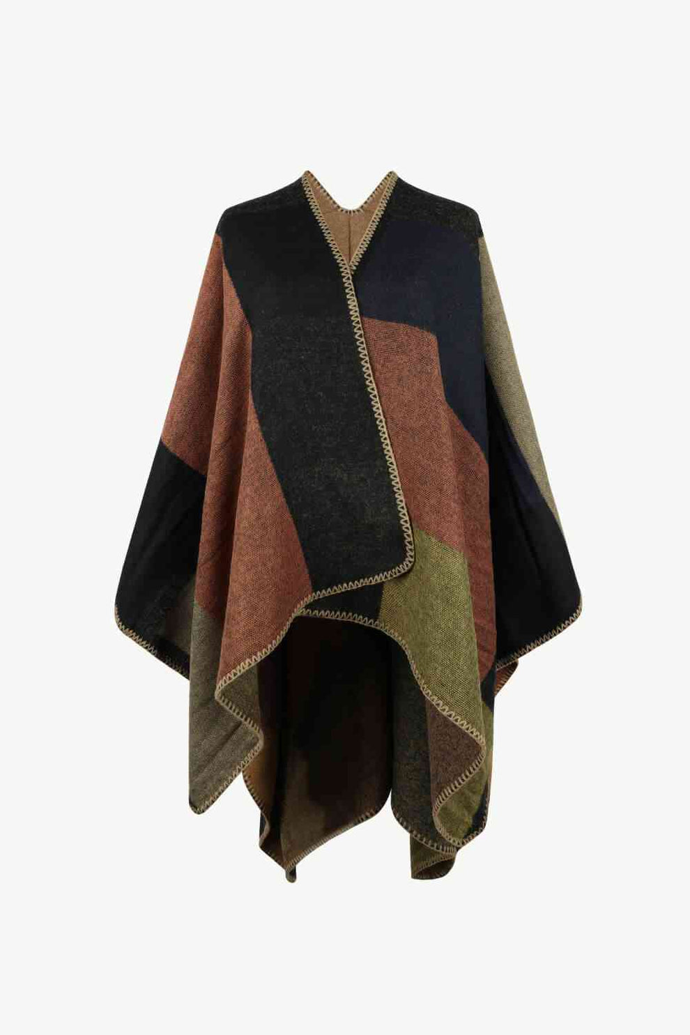 Women’s Fall Geometric Knit Poncho Cape