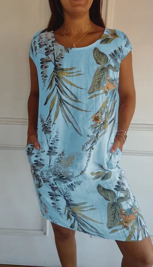 Women’s Summer Casual Floral T-Shirt Dress