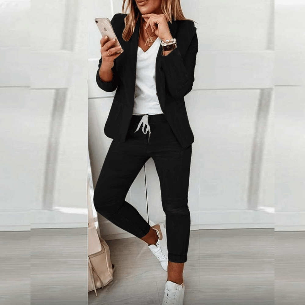 Women’s Casual Blazer & Jogger Pants Set
