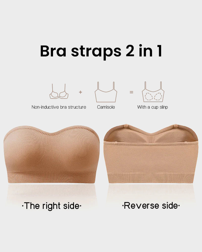 Bandeau Bra - Seamless, Wireless, Non-Slip