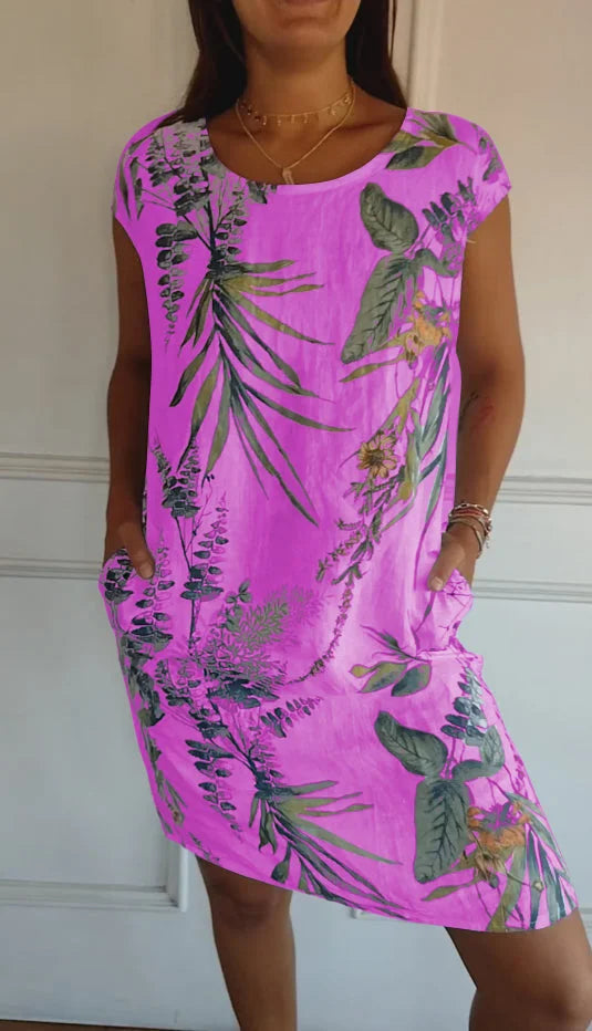 Women’s Summer Casual Floral T-Shirt Dress