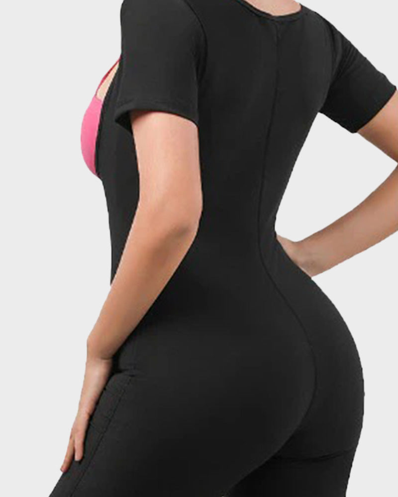 Fitness Zip Bodysuit - Sweat-Enhancing Comfort