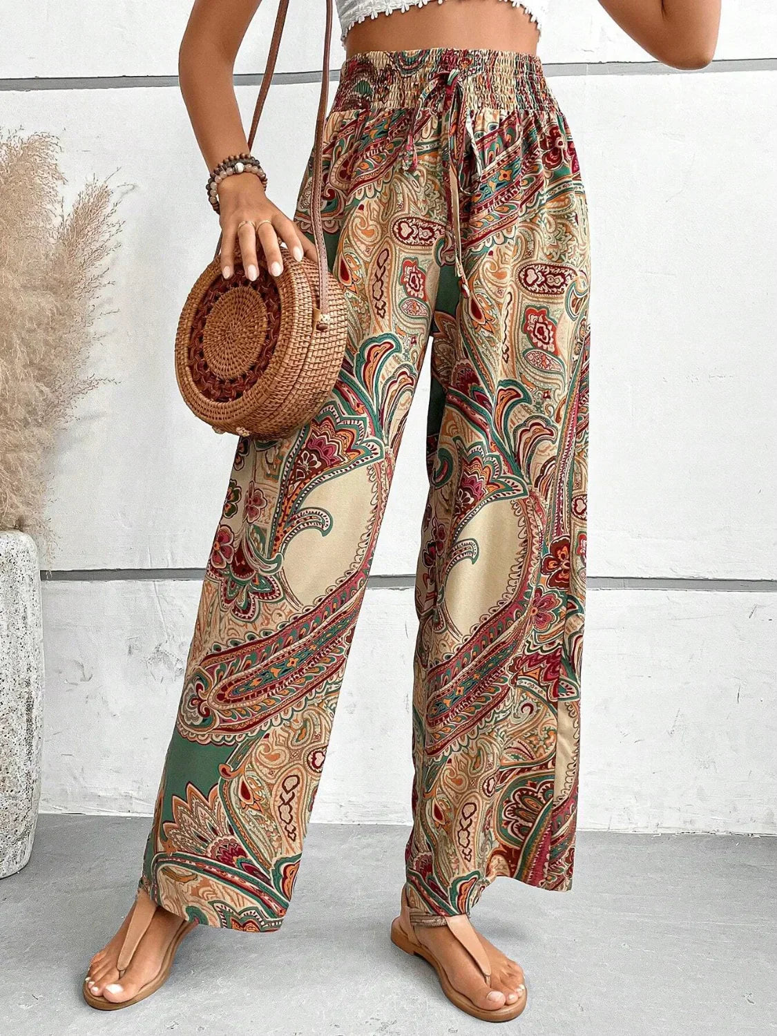 Women’s Summer Paisley Wide-Leg Pants