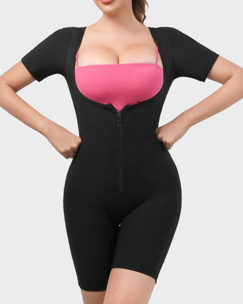 Fitness Zip Bodysuit - Sweat-Enhancing Comfort