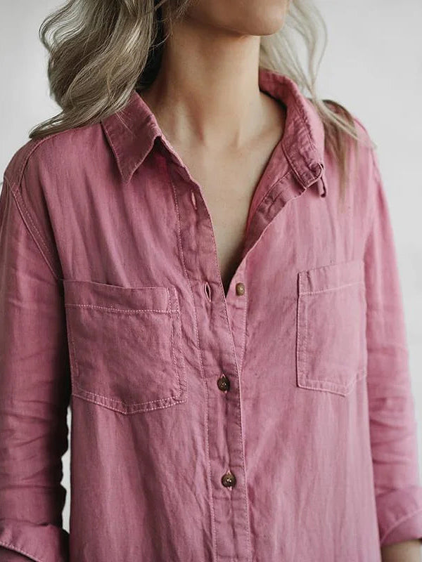Women’s Casual Linen Button-Up Jumpsuit