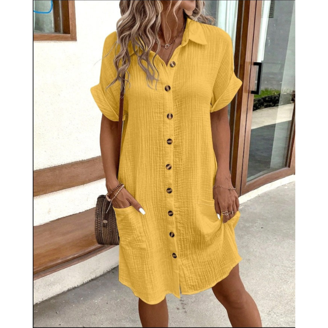 Women’s Casual Button-Down Shirt Dress