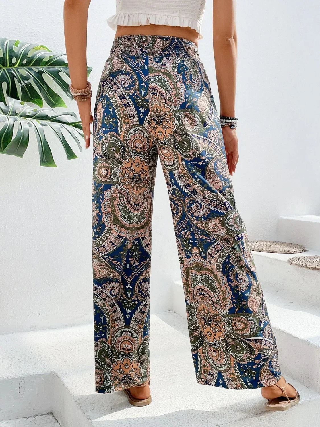 Women’s Summer Paisley Wide-Leg Pants