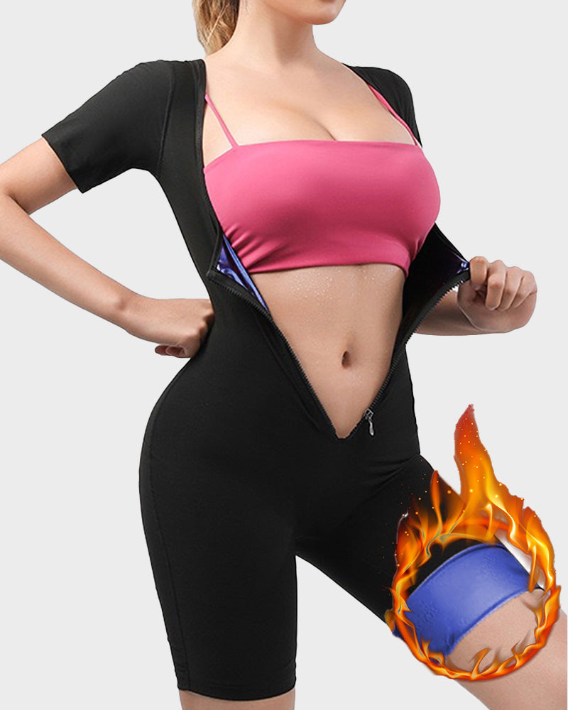 Fitness Zip Bodysuit - Sweat-Enhancing Comfort