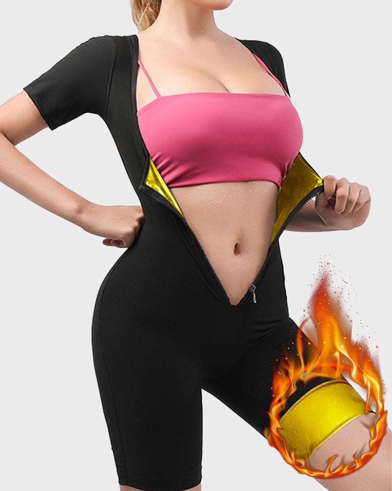 Fitness Zip Bodysuit - Sweat-Enhancing Comfort