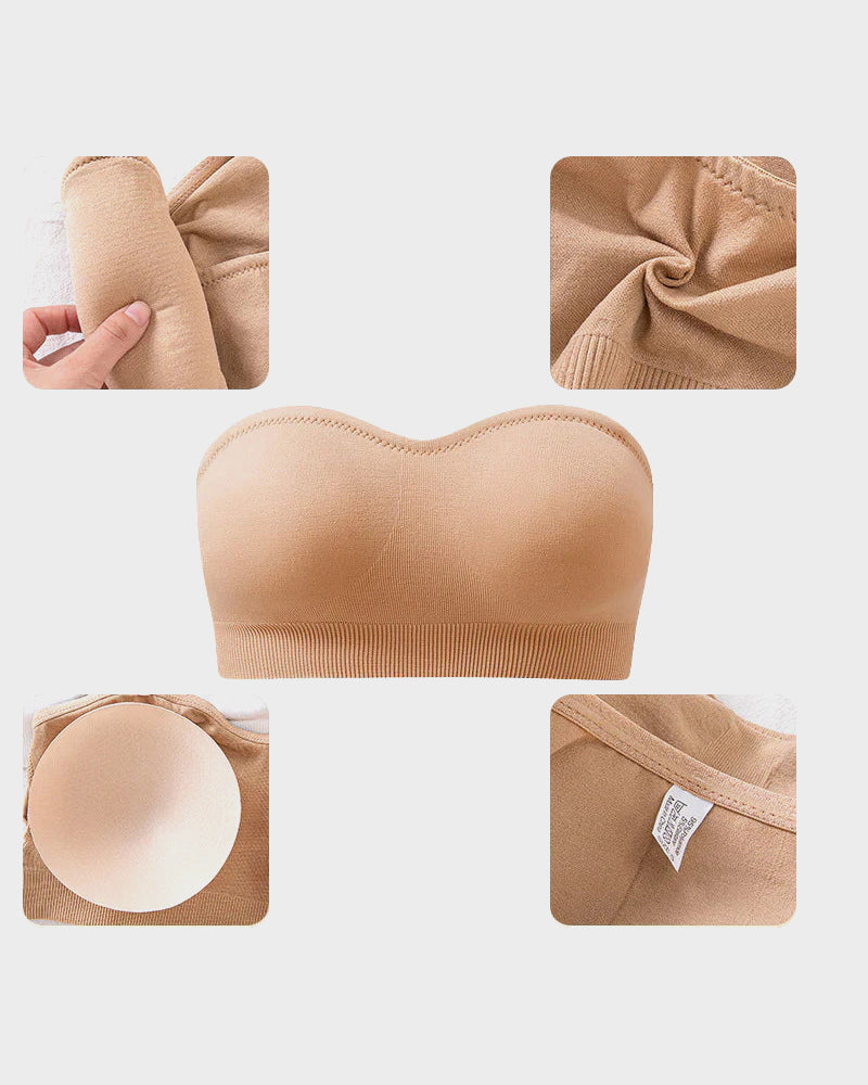 Bandeau Bra - Seamless, Wireless, Non-Slip