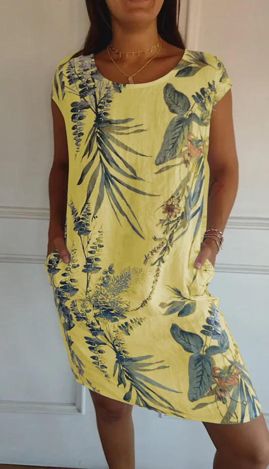 Women’s Summer Casual Floral T-Shirt Dress
