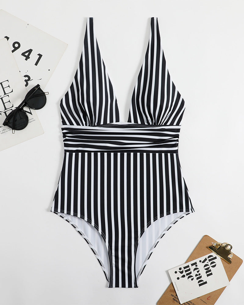 Striped Swimsuit, Stylish Fit